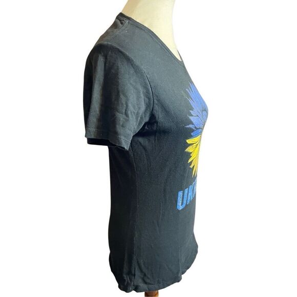 Ukraine Port Authority Women’s Black Short Sleeve 100% Cotton Graphic T-Shirt Si - Picture 5 of 6